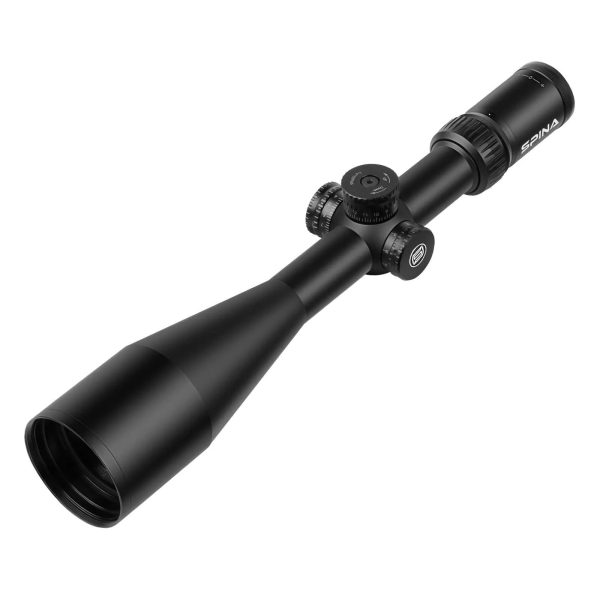 Spinaoptics IronClaw 6-36x56 SFP rifle scope, showing the black aluminum body, large objective lens, and adjustment turrets.